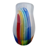 Vase en verre multicolore contemporain signé Christian Lutz