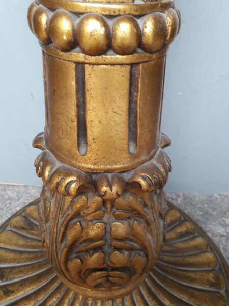 Golden carved wood lamppost or period 1940 Italy