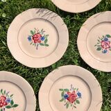 Six assiettes Digoin Sarreguemines