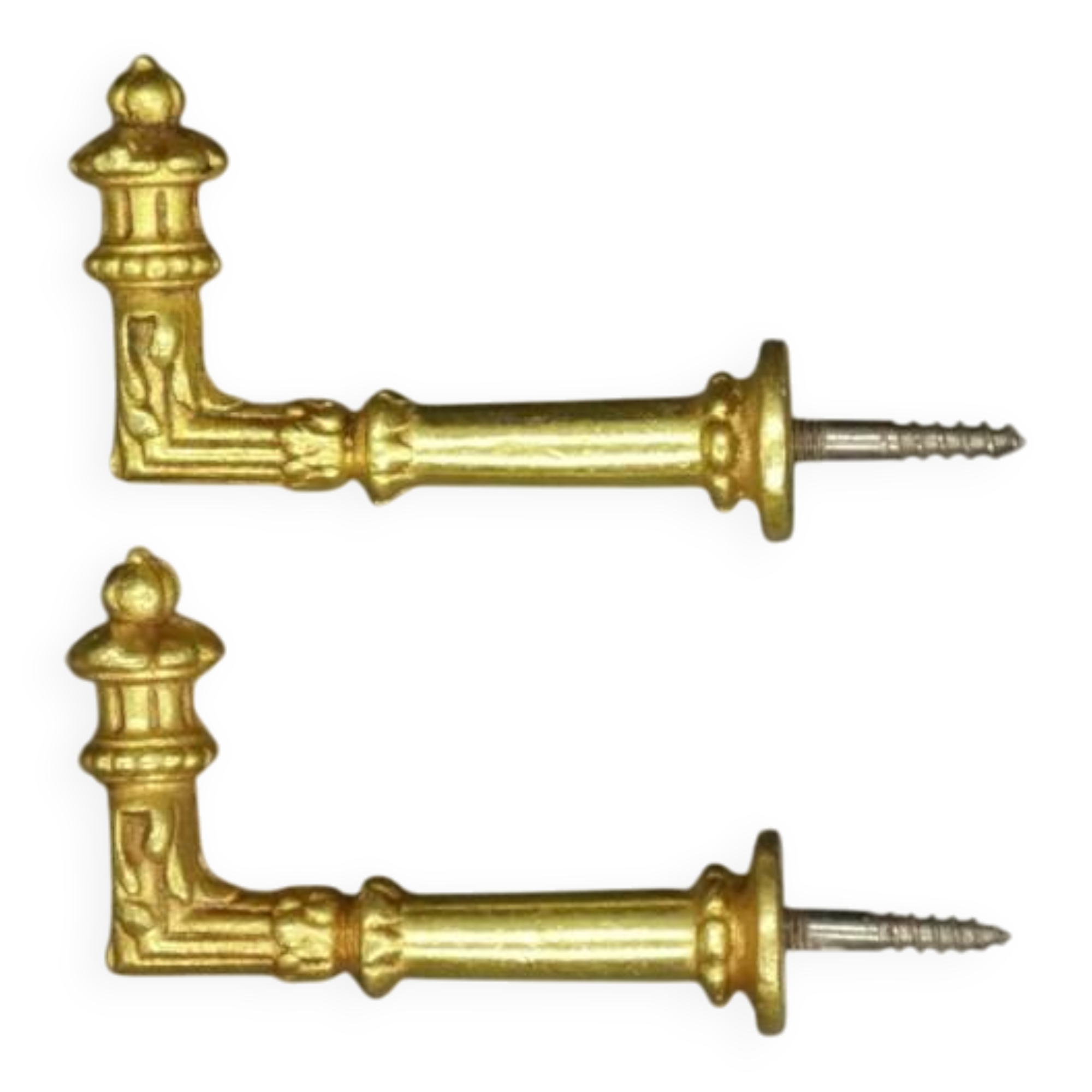 Pair of Louis XVI style coat hooks - gilded bronze