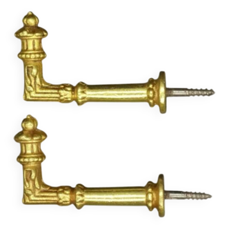Pair of Louis XVI style coat hooks - gilded bronze
