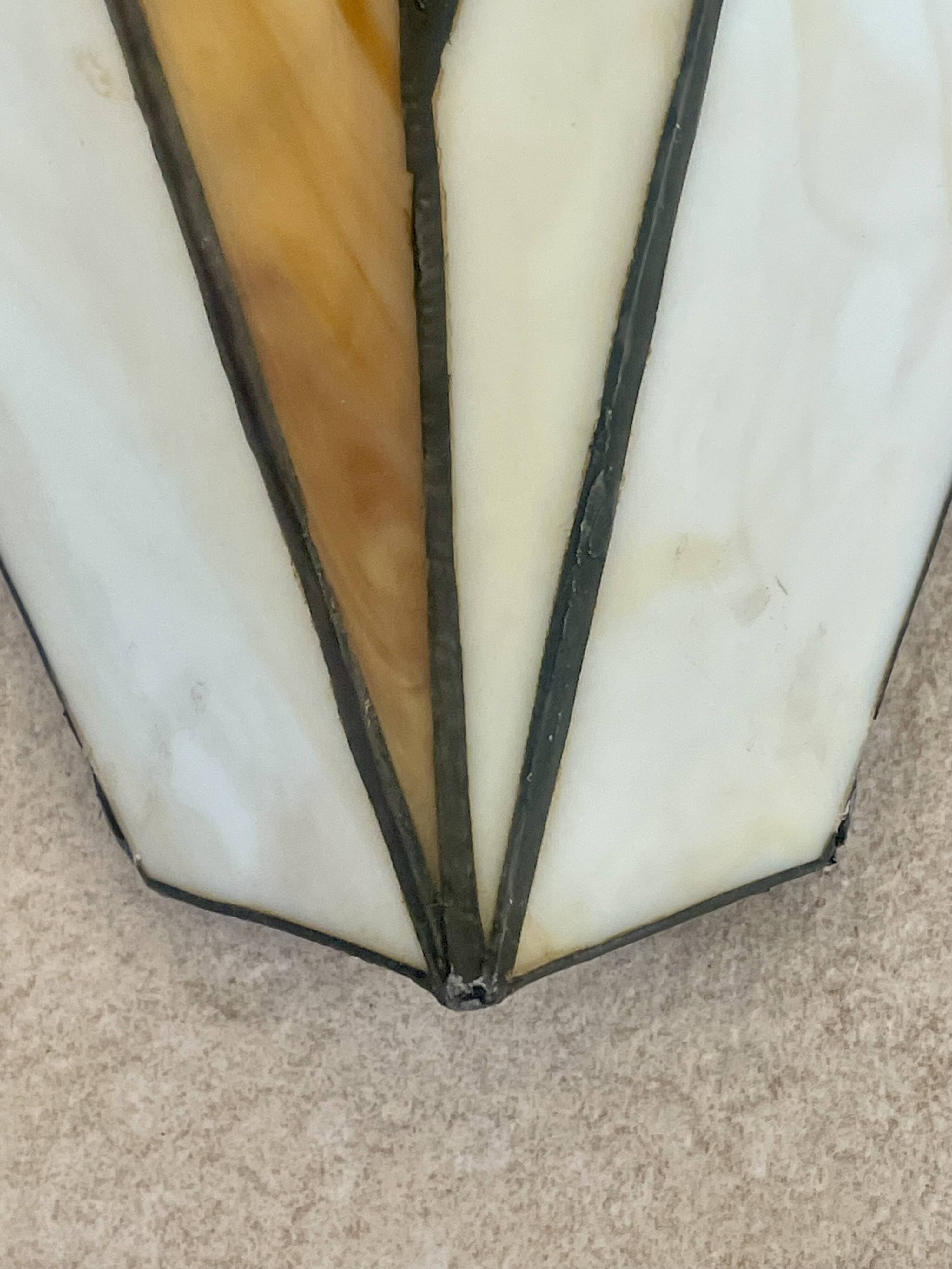 Stained glass wall lamp, Tiffany style, Art Deco design.