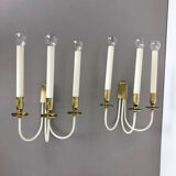 Set of 2 Original Brass Wall Lights Vereinigte Werkstätten München, Germany 1950