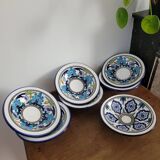 Set of 7 clay soup plates