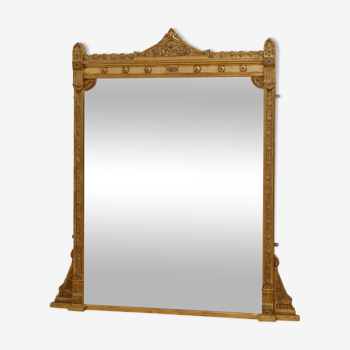 Miroir victorien d’overmantle de gilt 136x152cm