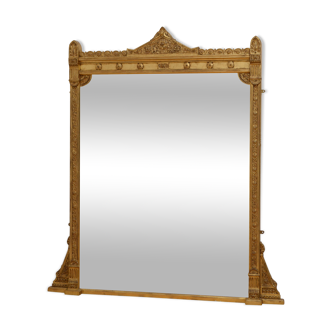 Miroir victorien d’overmantle de gilt 136x152cm