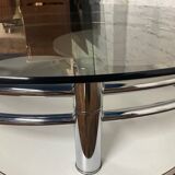 Table basse années 70 plateaux pivotants