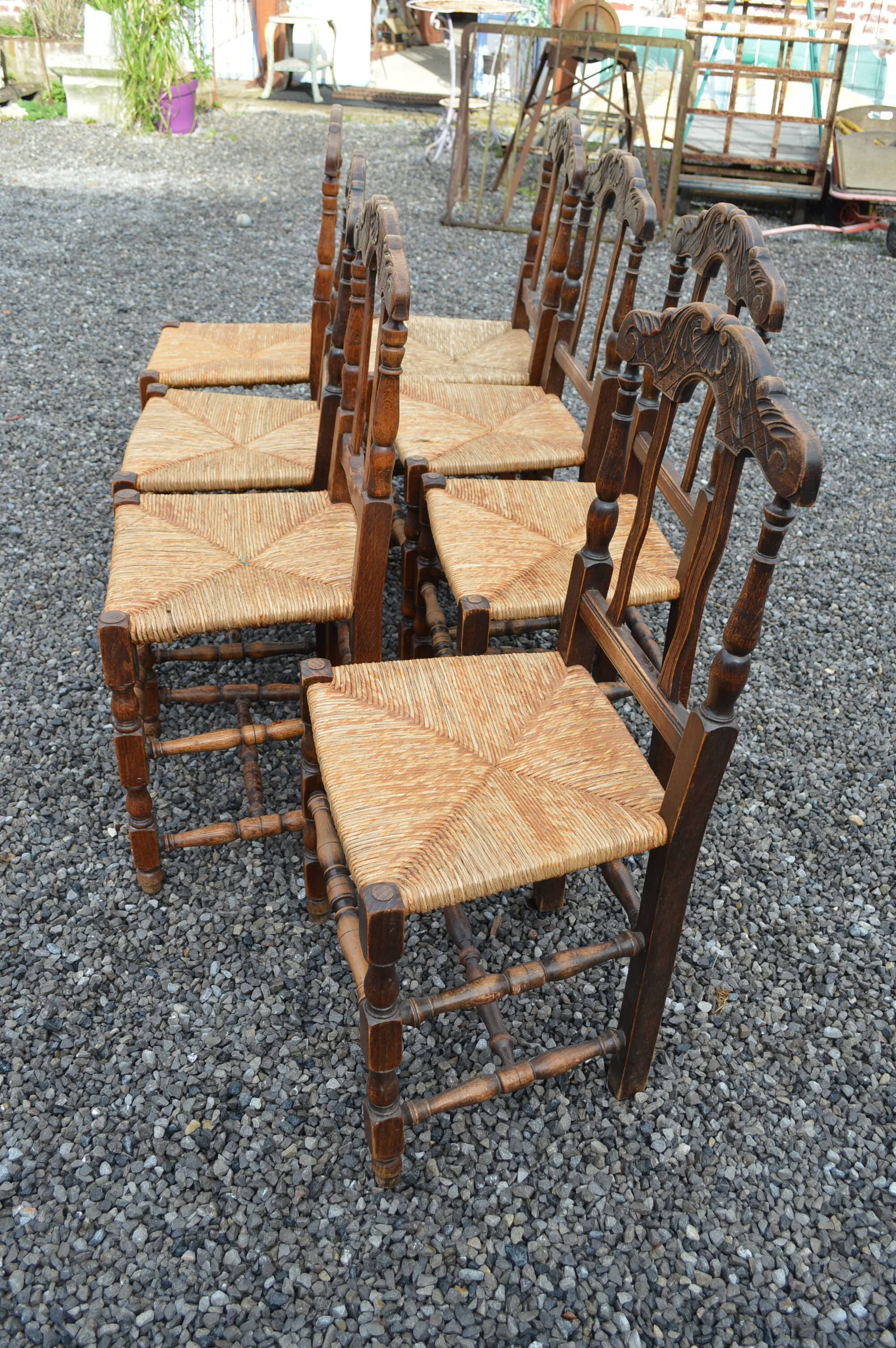 7 rustic chairs mulched oak suite