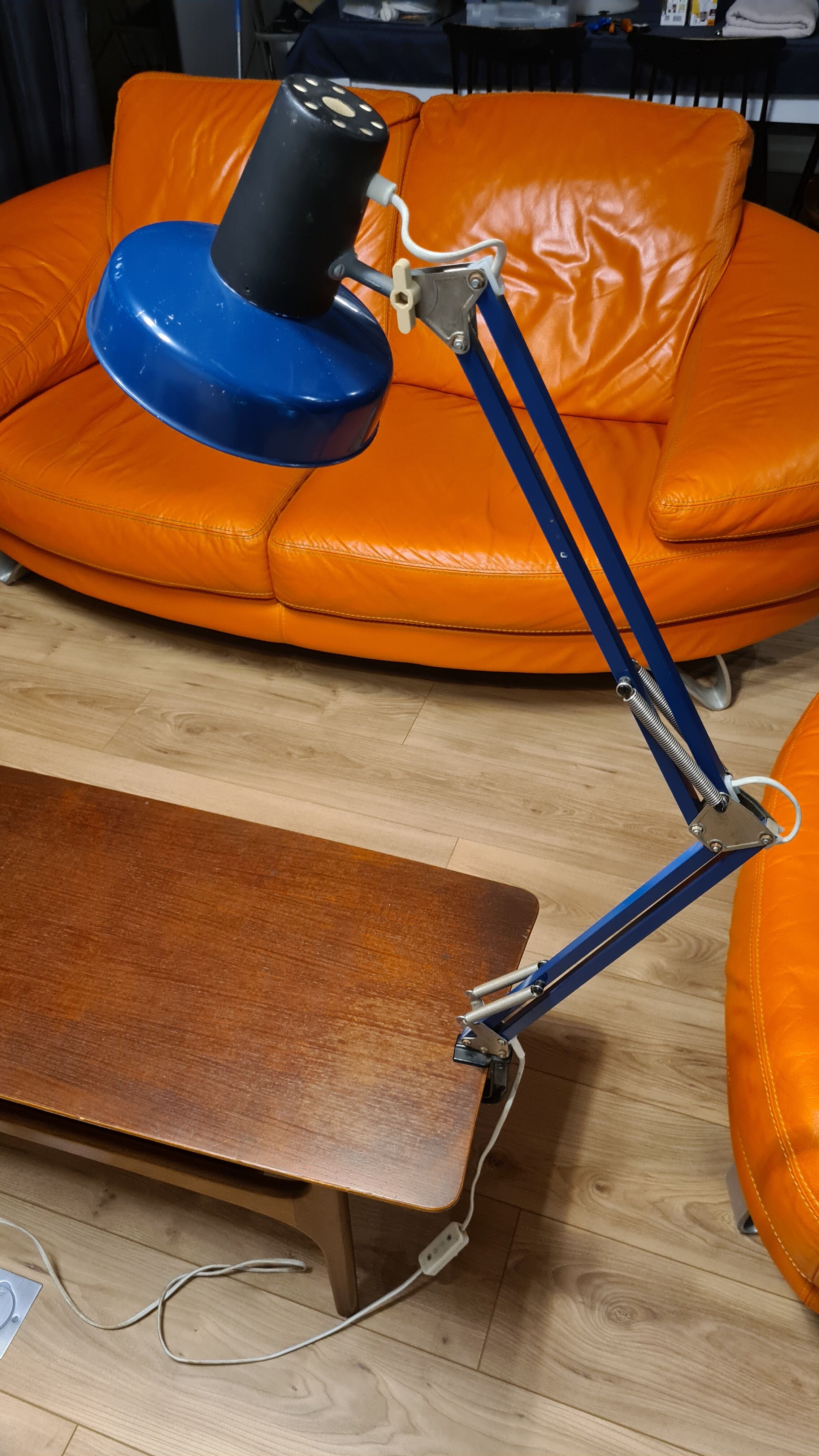 Vintage blue architect lamp