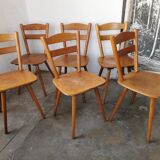 Set of 6 vintage chairs 1960 bistro