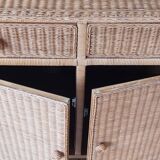 Commode en rotin des années 1970