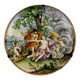 Antique display plate with a mythological subject in majolica, Italy, 19th century.