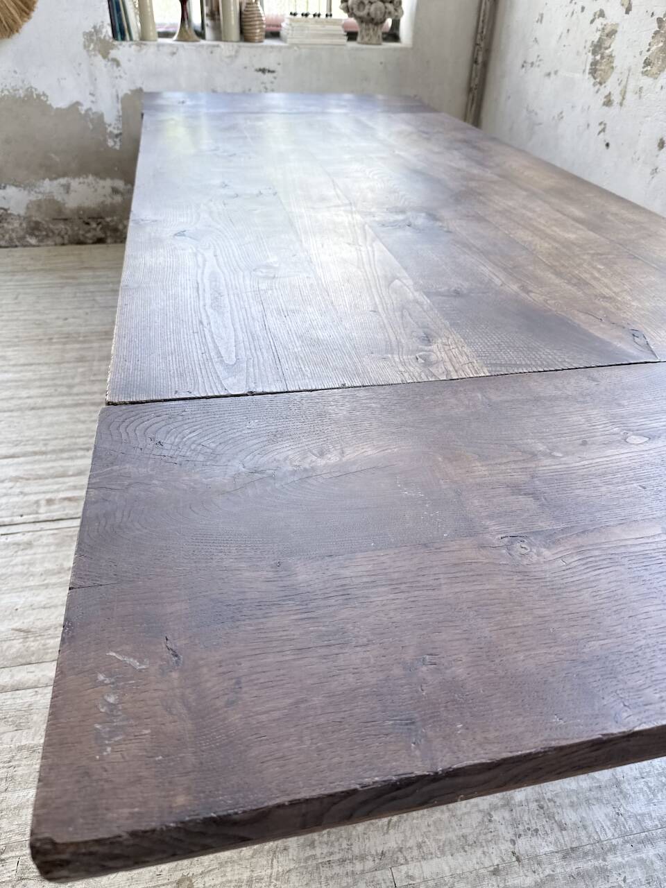 Solid oak table 1900 drapery style XL 280cm with extensions