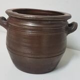 Old varnished sandstone pot