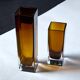 Pair of amber glass vases – Murano Sommerso style