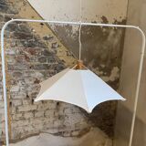 Suspension en hêtre et lin attribué à domus , allemagne, circa 1970