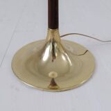 Modern mid-century brass trumpet-shaped floor lamp, Sweden, 1960s.