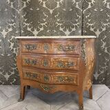 Louis XV style chest of drawers in marquetry