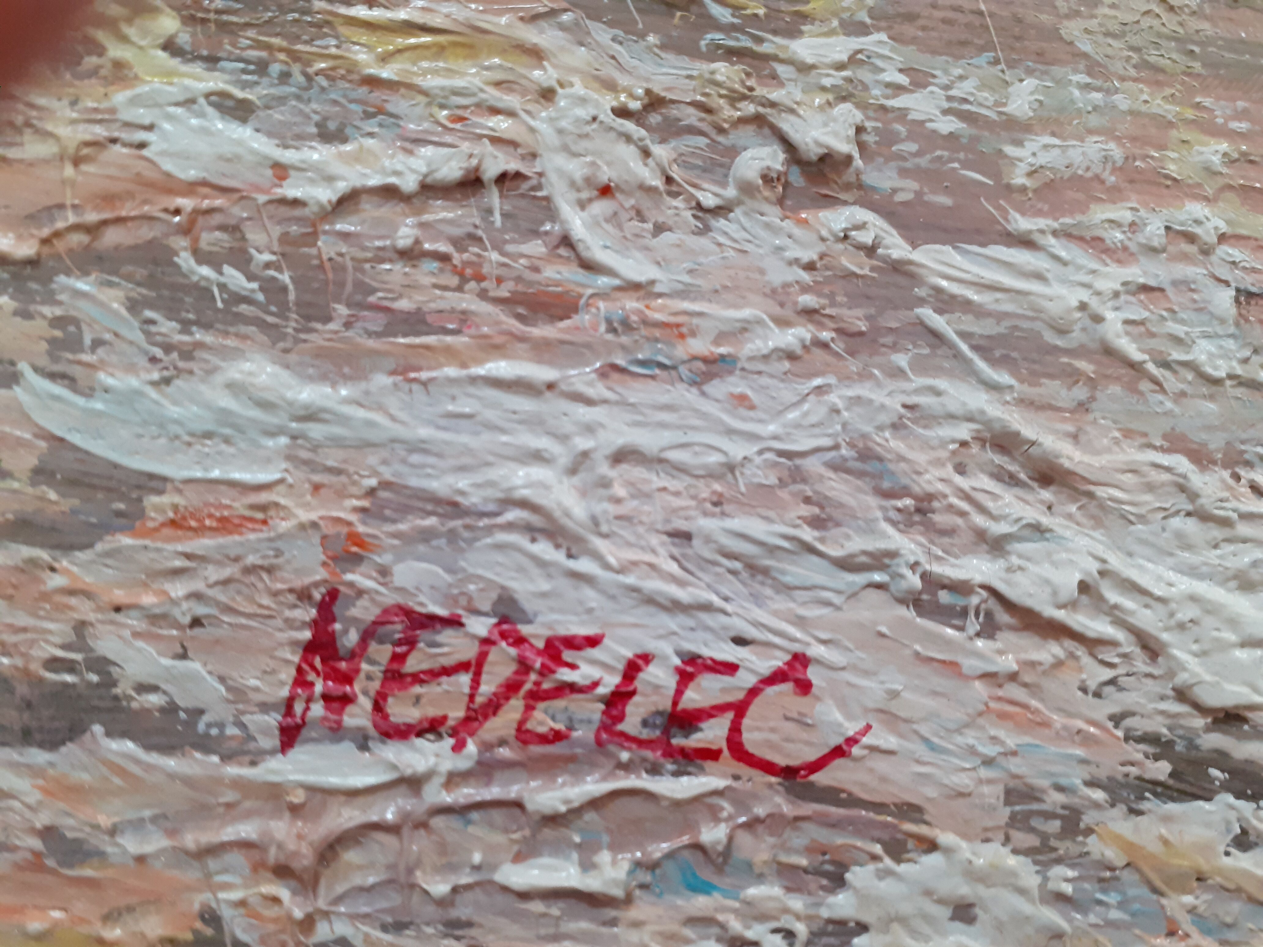 Painting breton landscape signed nedelec