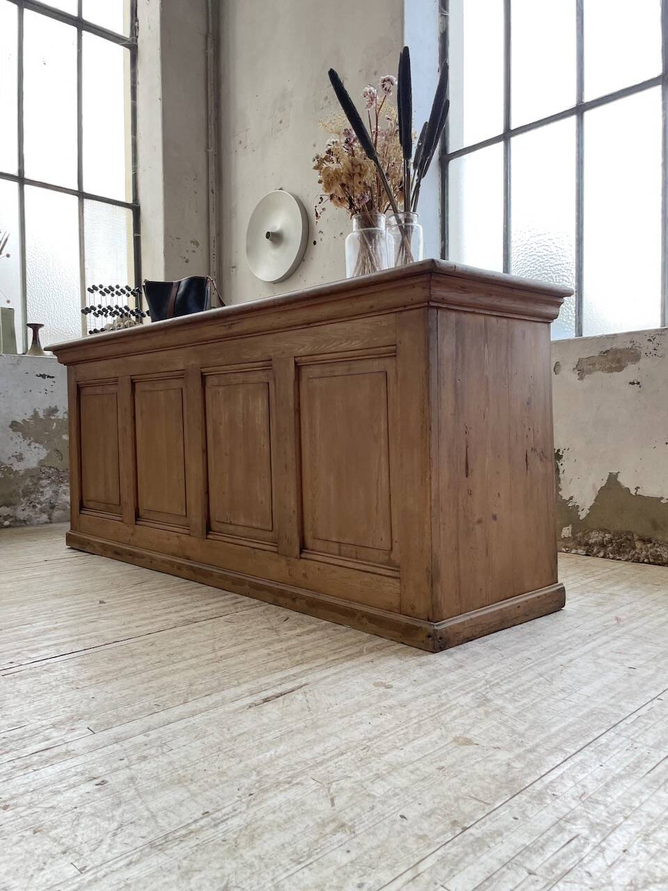 2m pine counter or central island with storage