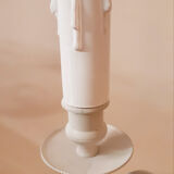 Taupe grey patinated brass candlestick