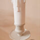 Taupe grey patinated brass candlestick