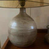 Vintage stoneware lamp signed