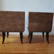 Pair of Art Deco bedside tables with flame veining, 1930s.