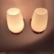 Pair of vintage Italian Greggio Space Age wall lights 60/70 opalines Made