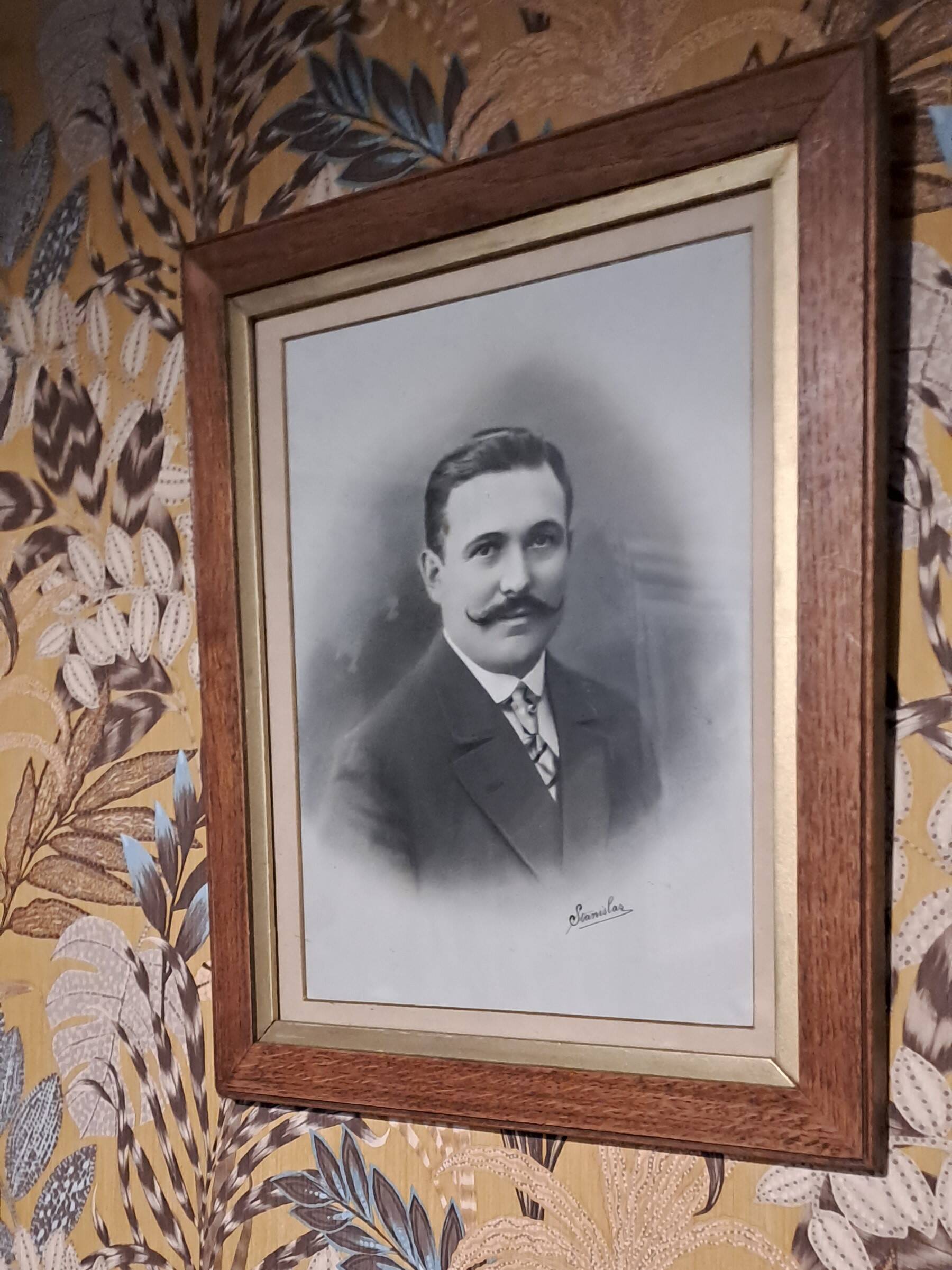 Lot of 2 victorian couple photo frames portrait ancestor painting woman and man xix france