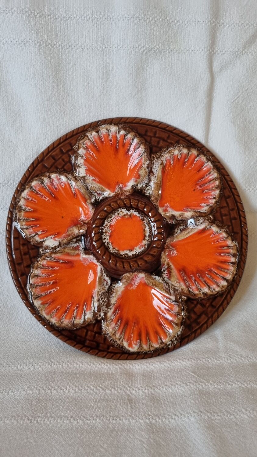 6 oyster plates Vallauris Marius Giuge