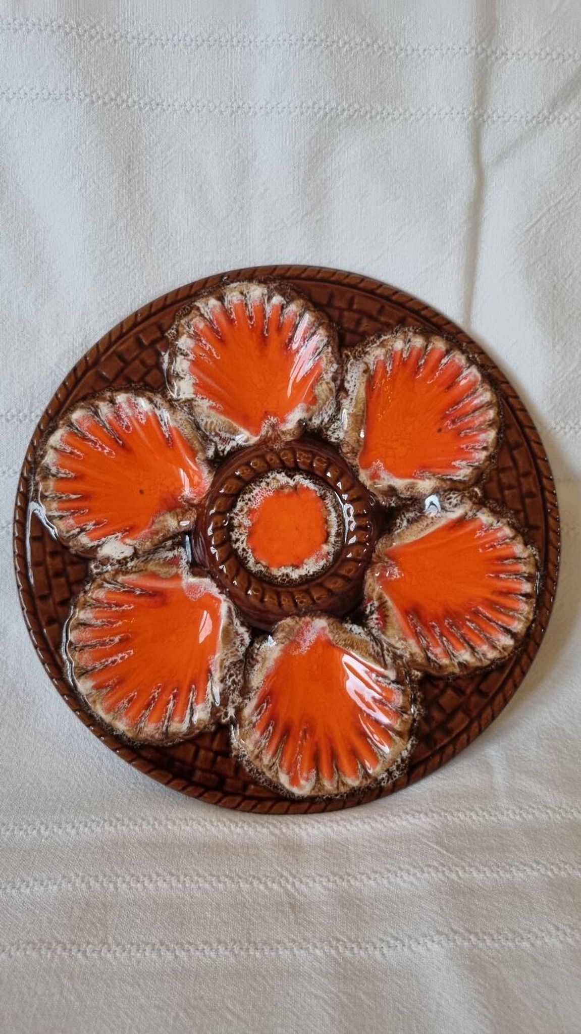 6 assiettes huîtres Vallauris Marius Giuge