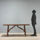 Old refectory table in stained walnut oak, Italy, 20th century