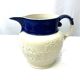 White pitcher blue pattern horses dog style Wedgwood