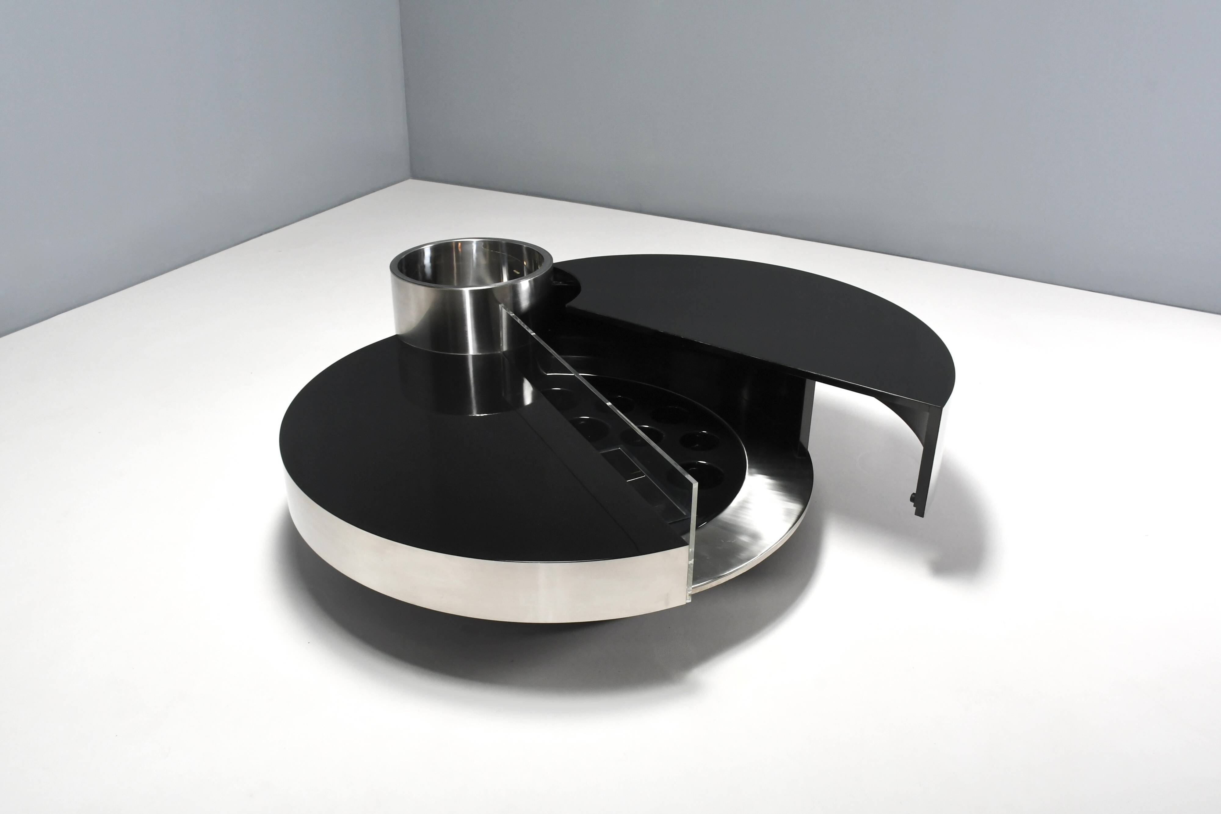 Rare Table Bar by Massimo Papiri for Mario Sabot, Italy 1970s