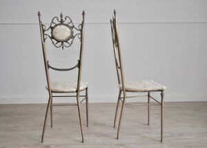 Hollywood regency chiavarine side chairs, 1950s, set of 2