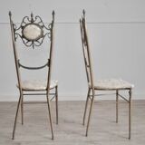 Hollywood regency chiavarine side chairs, 1950s, set of 2
