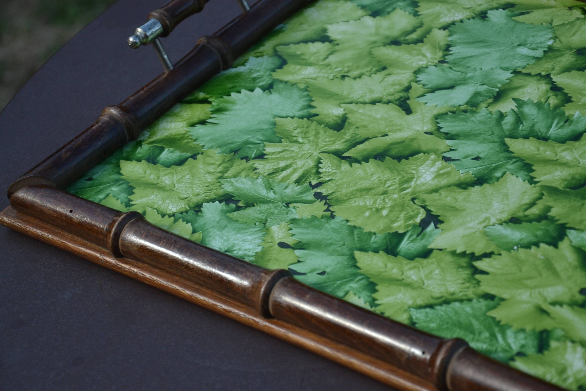 Wooden plateau imitation bamboo