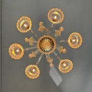 Venetian Chandelier In Golden Murano Glass, 6 Arms Of Light