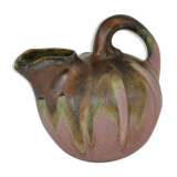 Gilbert Méténier flamed sandstone pitcher with metallic reflections