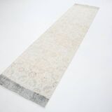 3x11 Rugs For Hallway Beige & Blue Vintage Runner Rug, 82x338Cm