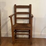 Fauteuil paillé ancien