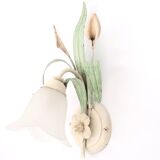 Tulip wall light with leaves and flowers, 80s