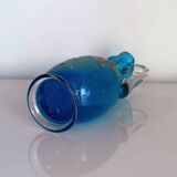 Botella o licorera francesa de cristal azul