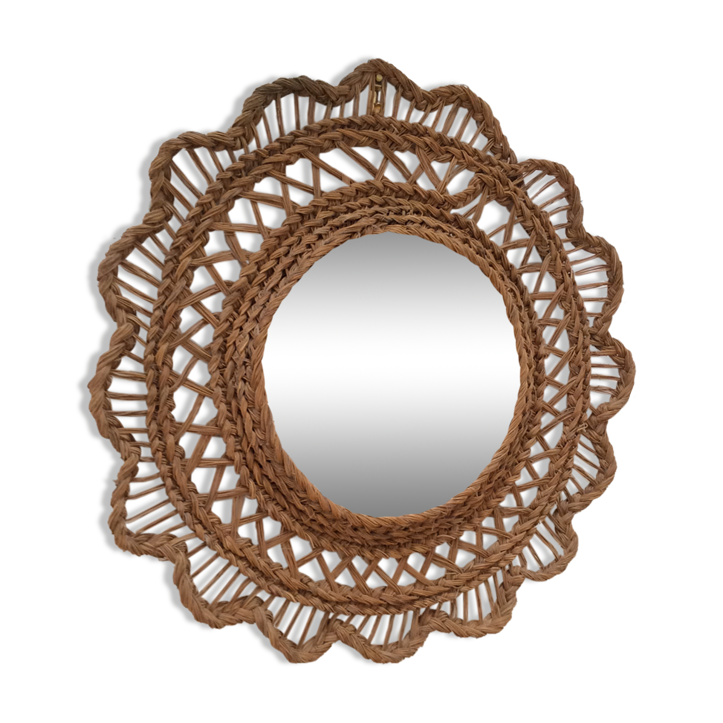 Mirror sun bohemian vintage braided fiberglass 50x50cm