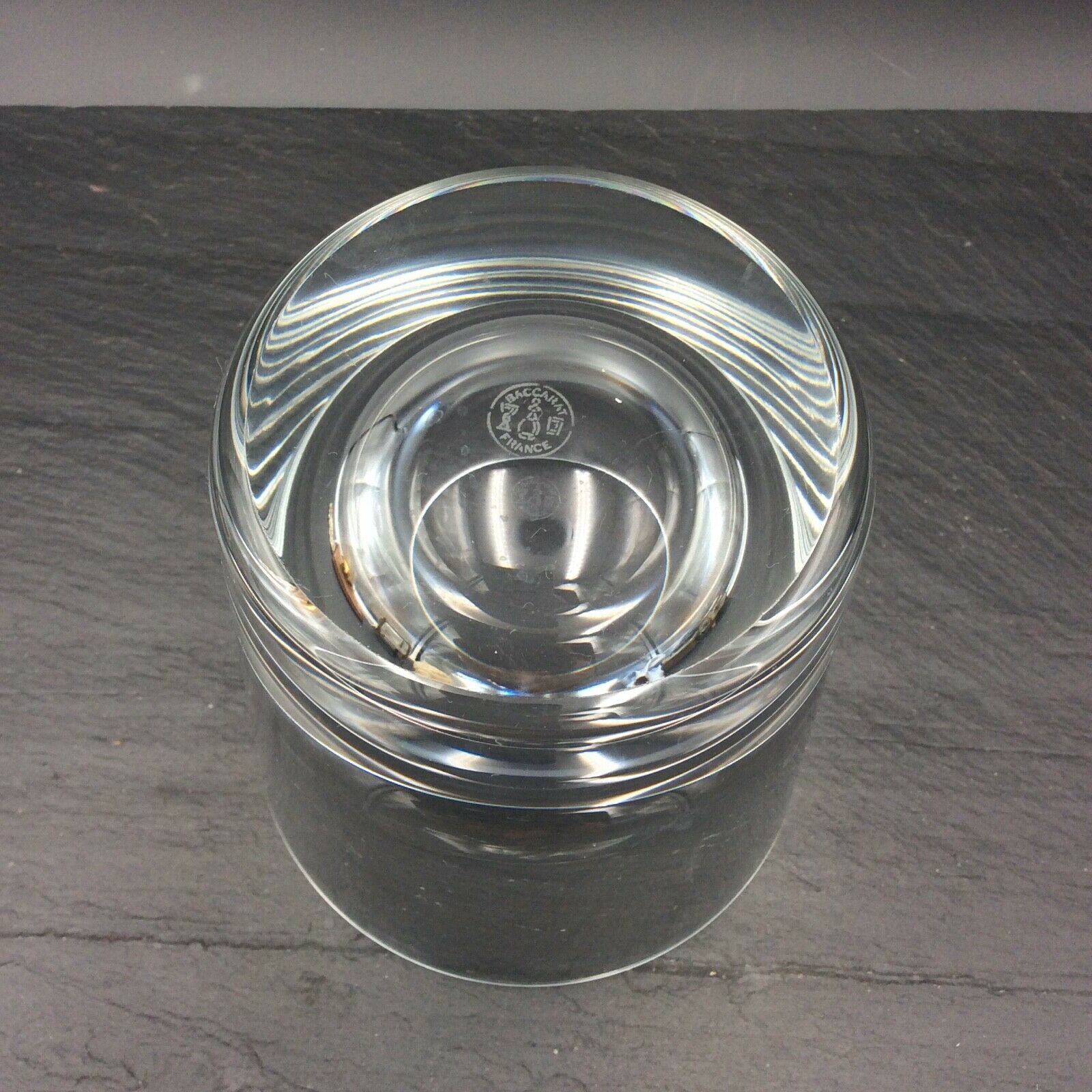 Crystal vase signed Baccarat France deco design vintage