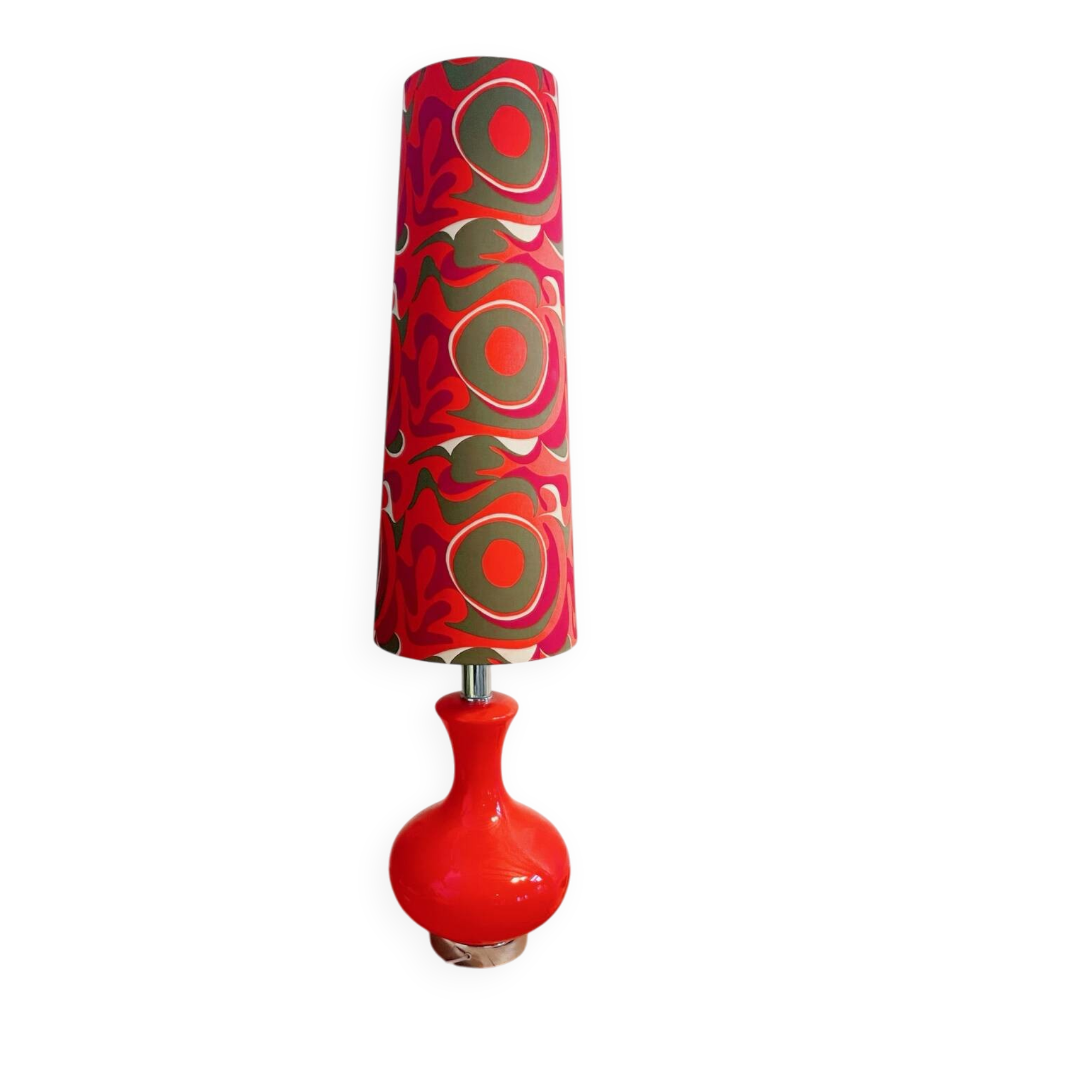 Large retro 70s opaline lamp