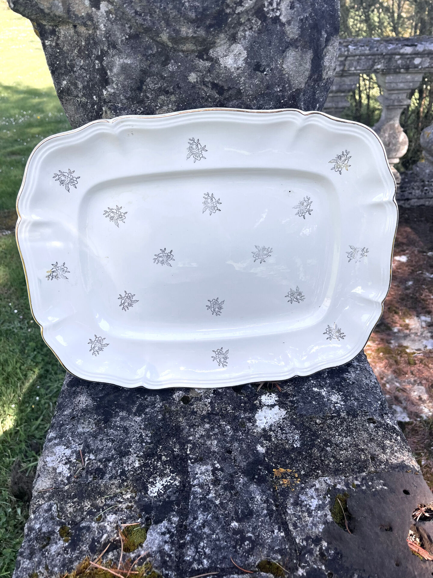 French Sanguimines Porcelain Serving Platters (Set of 2)