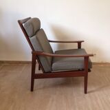 Pair of Scandinavian armchairs in teak 60s