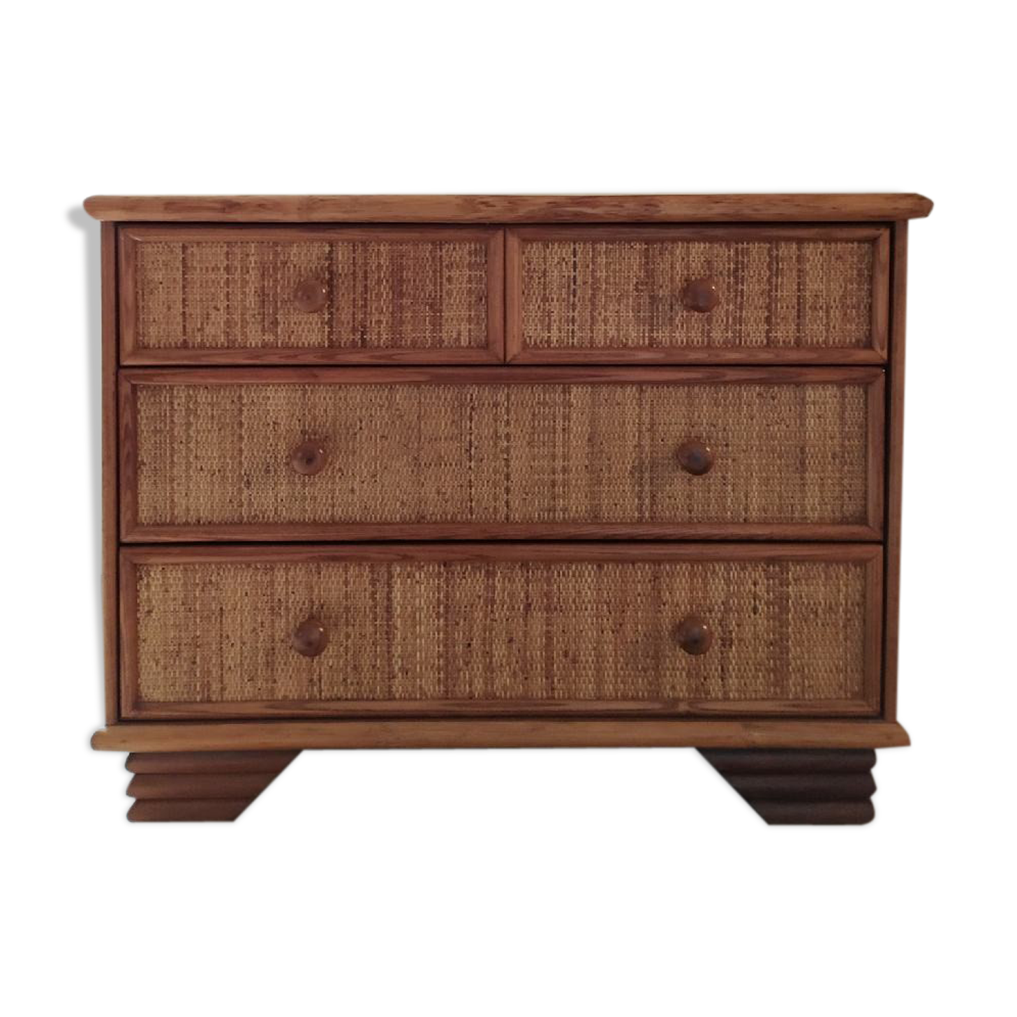Wicker rattan chest of drawers